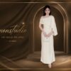 Đầm lệch vai tối giản sang trọng