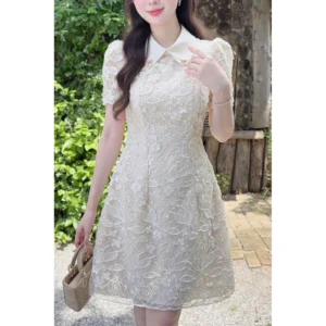 Váy đầm thiết kế ren nổi, tôn dáng