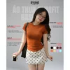 Áo Thun Nữ Thắt Eo Ôm Body BYJANE chất cotton trơn co dãn