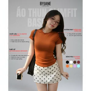 Áo Thun Nữ Thắt Eo Ôm Body BYJANE chất cotton trơn co dãn